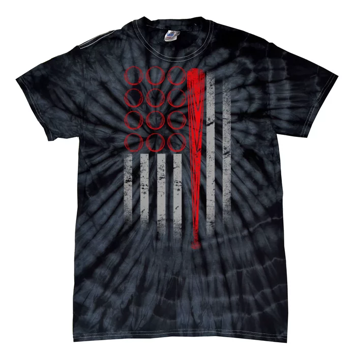 American Baseball Flag Tie-Dye T-Shirt