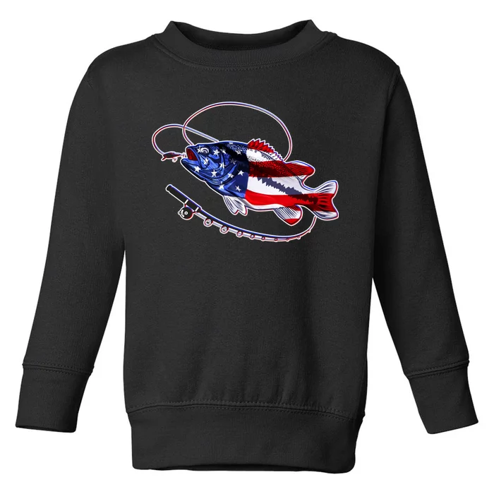 American Bass Fishing Toddler Sweatshirt