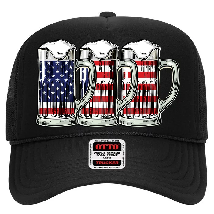 American Beer High Crown Mesh Trucker Hat