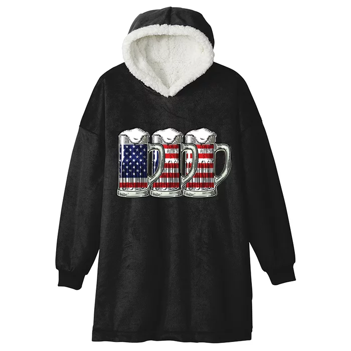 American Beer Hooded Wearable Blanket