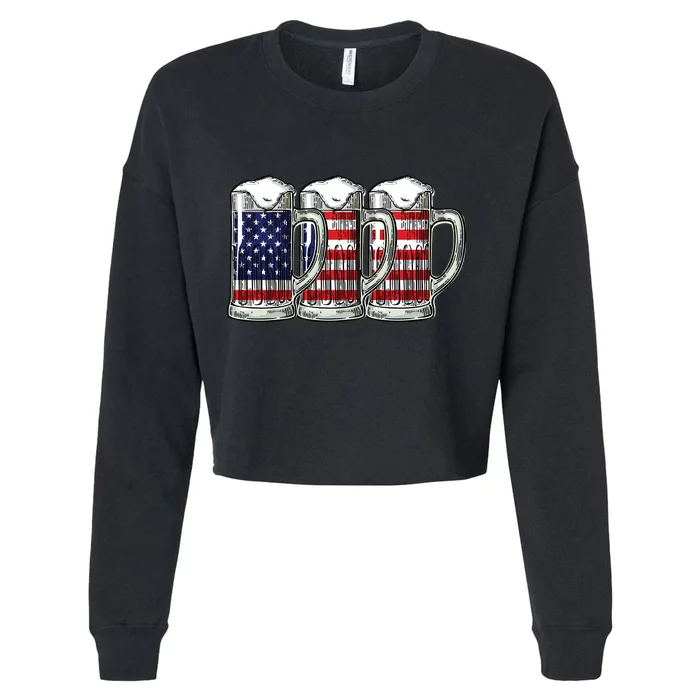 American Beer Cropped Pullover Crew