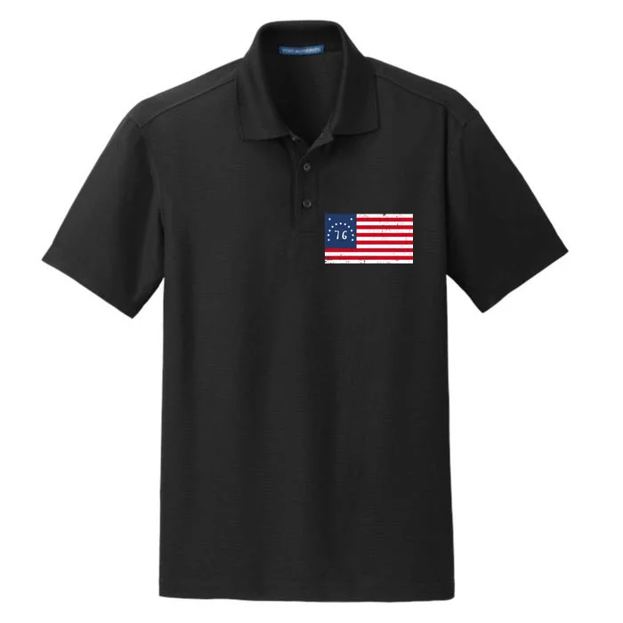 American Bennington Flag USA 1776 Dry Zone Grid Performance Polo