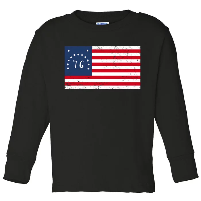 American Bennington Flag USA 1776 Toddler Long Sleeve Shirt