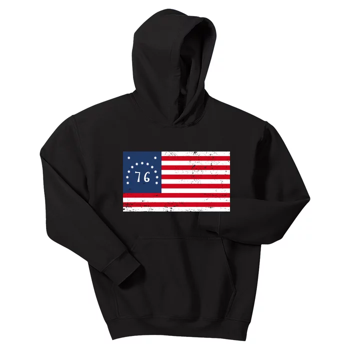 American Bennington Flag USA 1776 Kids Hoodie