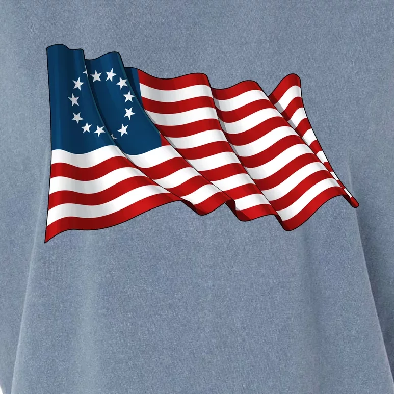 American Betsy Ross Waving Flag Garment-Dyed Women's Muscle Tee