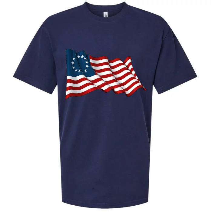 American Betsy Ross Waving Flag Sueded Cloud Jersey T-Shirt