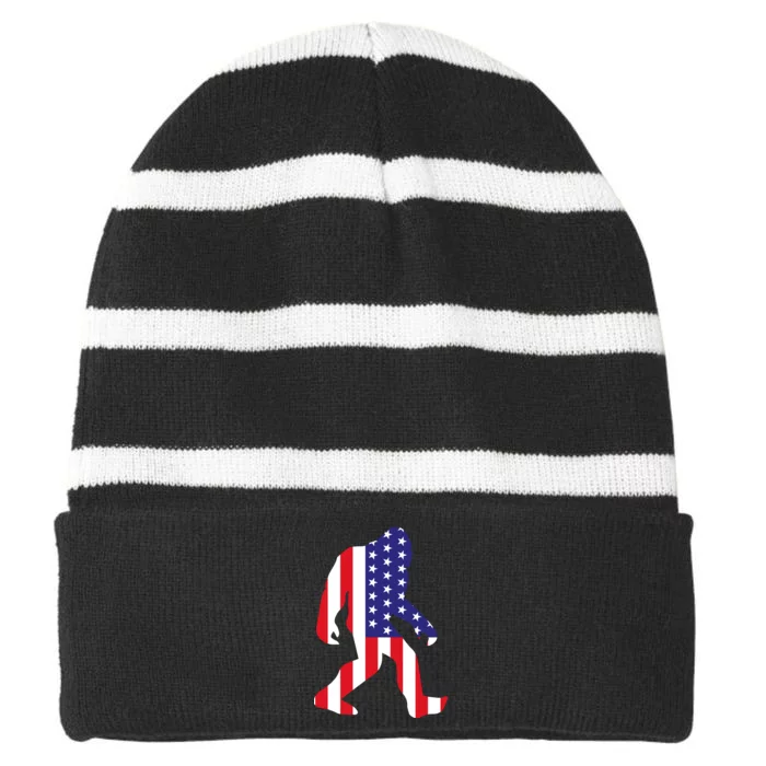 American bigfoot Striped Beanie with Solid Band