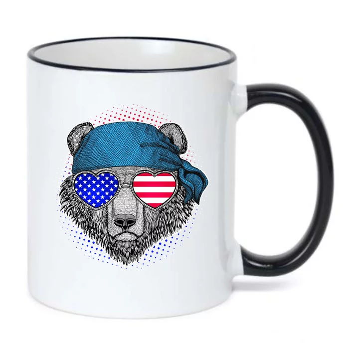 American Biker Bear Black Color Changing Mug