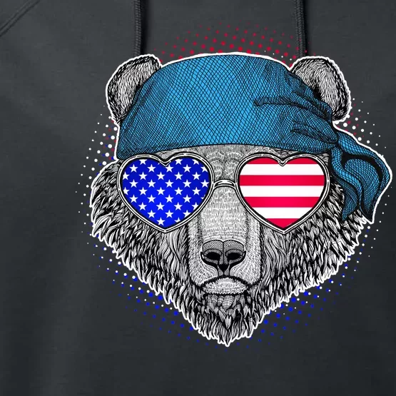 American Biker Bear Performance Fleece Hoodie