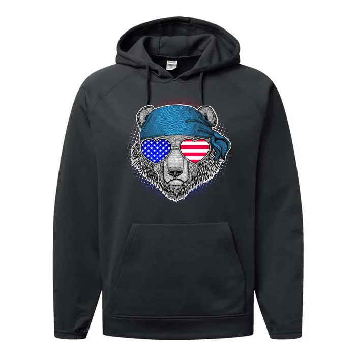 American Biker Bear Performance Fleece Hoodie