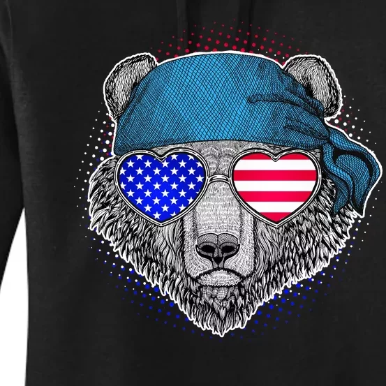 American Biker Bear Women's Pullover Hoodie