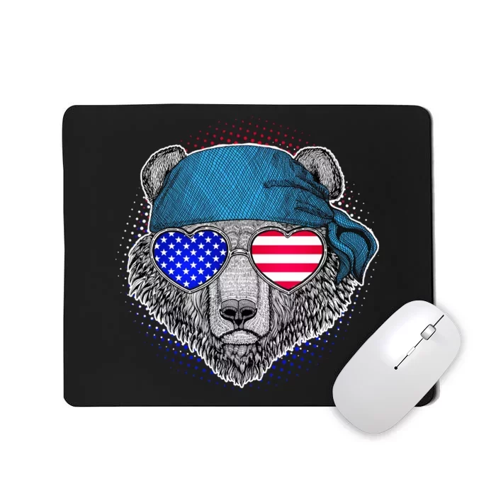 American Biker Bear Mousepad