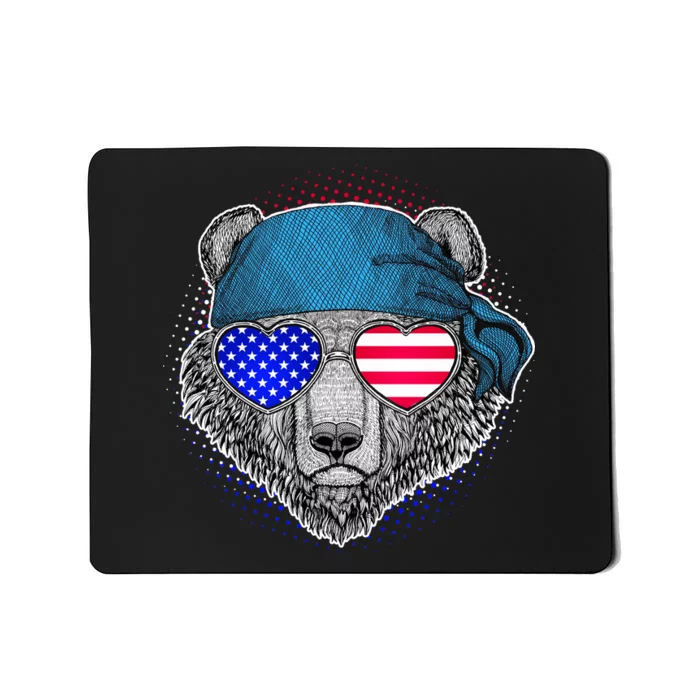 American Biker Bear Mousepad