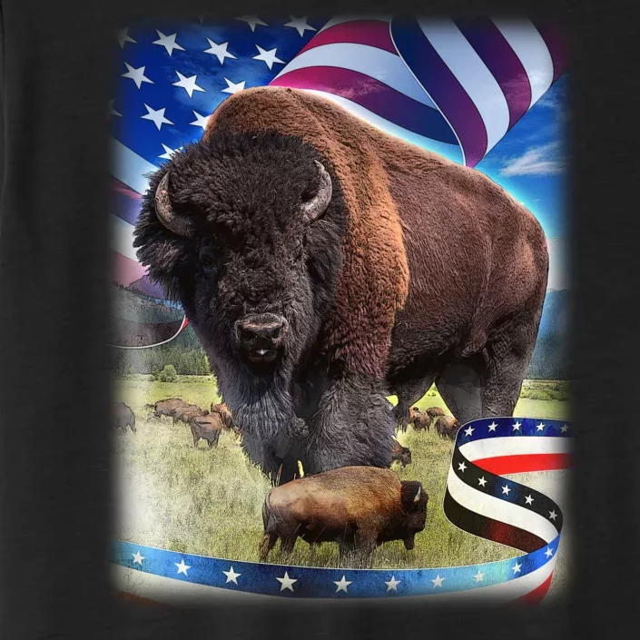 American Bison USA Flag Buffalo ChromaSoft Performance T-Shirt