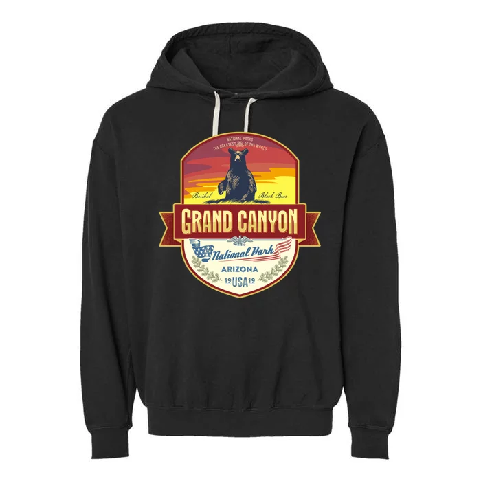 American Black Bear Grand Canyon National Park Garment-Dyed Fleece Hoodie