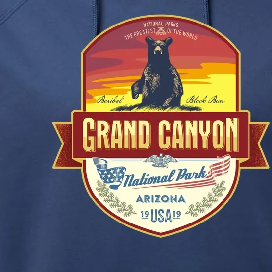 American Black Bear Grand Canyon National Park Performance Fleece Hoodie