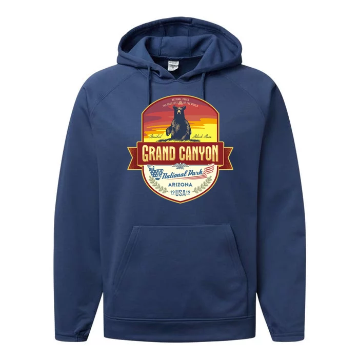 American Black Bear Grand Canyon National Park Performance Fleece Hoodie