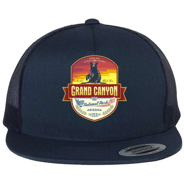 American Black Bear Grand Canyon National Park Flat Bill Trucker Hat