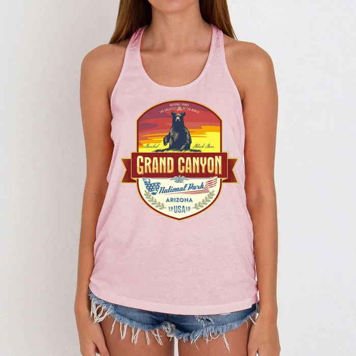 American Black Bear Grand Canyon National Park Women's Knotted Racerback Tank