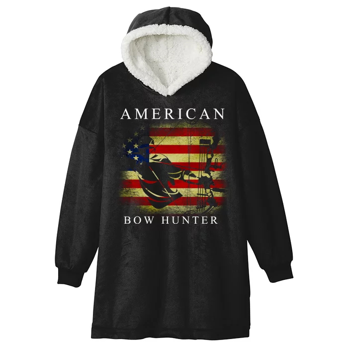 American Bow Hunter Hooded Wearable Blanket