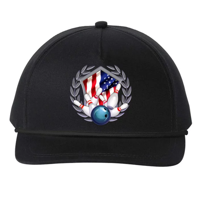 American Bowling Team Flag Snapback Five-Panel Rope Hat