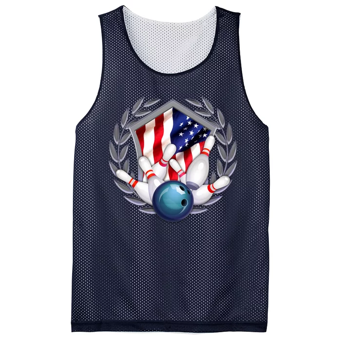 American Bowling Team Flag Mesh Reversible Basketball Jersey Tank