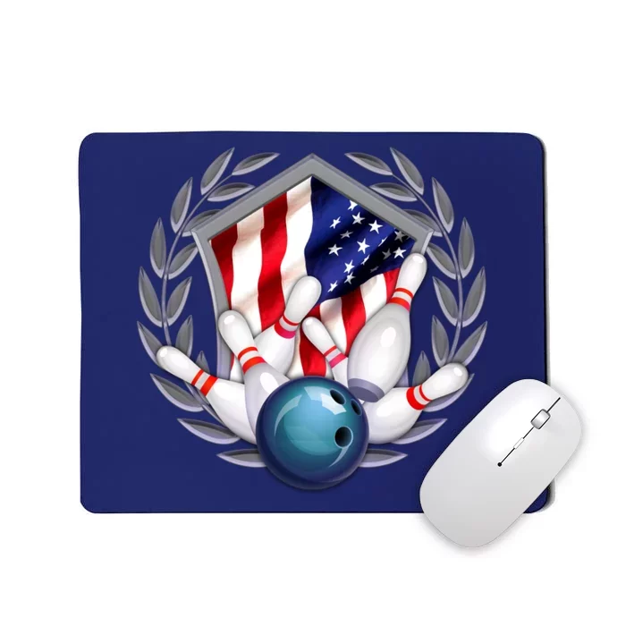 American Bowling Team Flag Mousepad