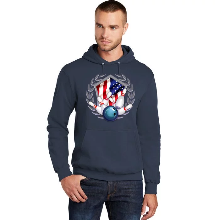 American Bowling Team Flag Tall Hoodie