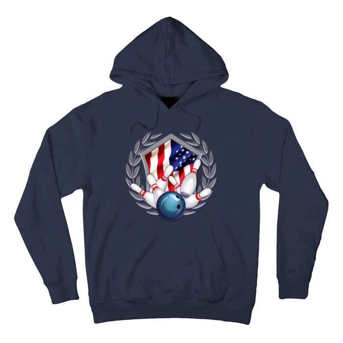 American Bowling Team Flag Tall Hoodie