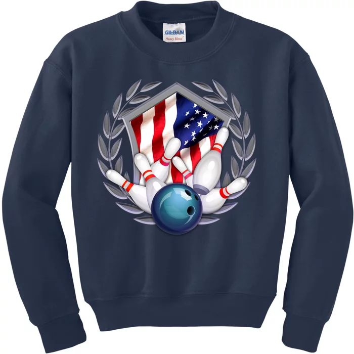 American Bowling Team Flag Kids Sweatshirt