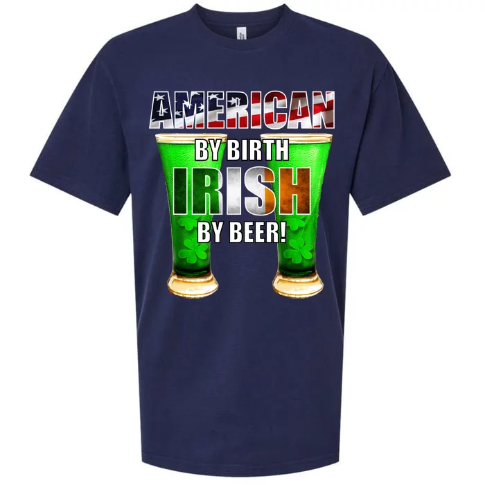 American By Birth Irish By Beer St. Patrick's Day Sueded Cloud Jersey T-Shirt