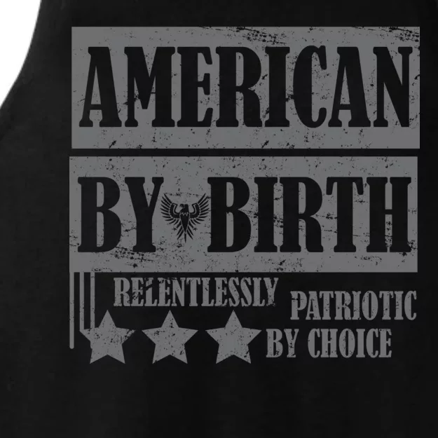 American By Birth Patriotic by Choice Ladies Tri-Blend Wicking Tank