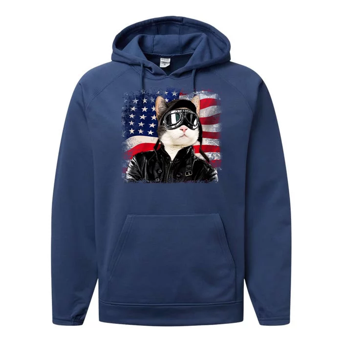 American Cat Air Force Pilot Performance Fleece Hoodie