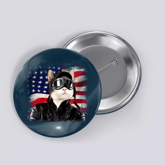 American Cat Air Force Pilot Button