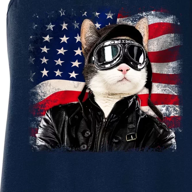 American Cat Air Force Pilot Women's Racerback Tank