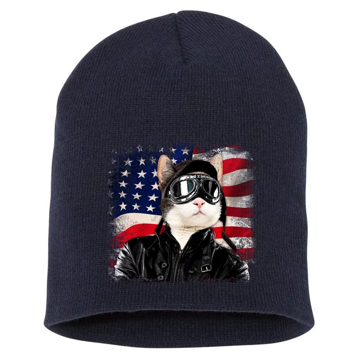 American Cat Air Force Pilot Short Acrylic Beanie