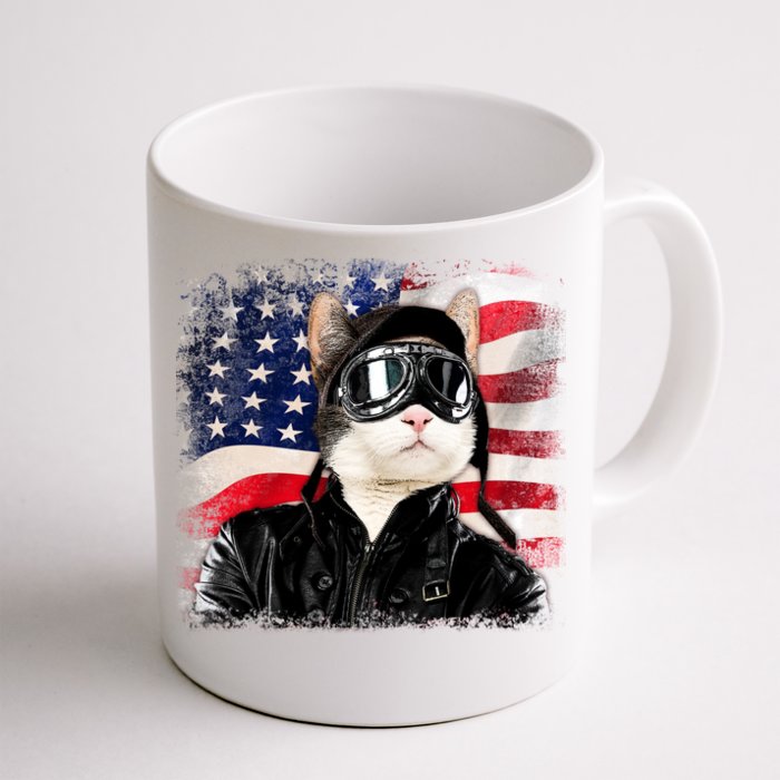 American Cat Air Force Pilot Front & Back Coffee Mug