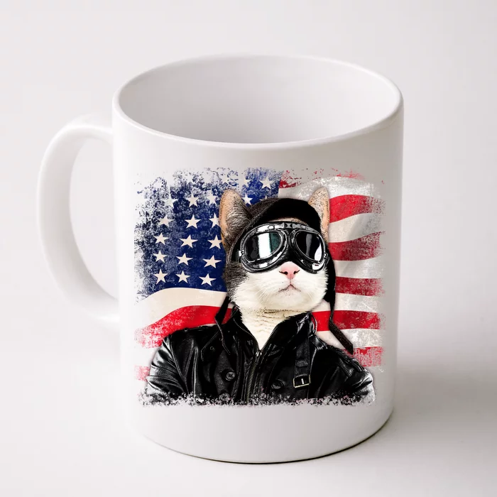 American Cat Air Force Pilot Front & Back Coffee Mug