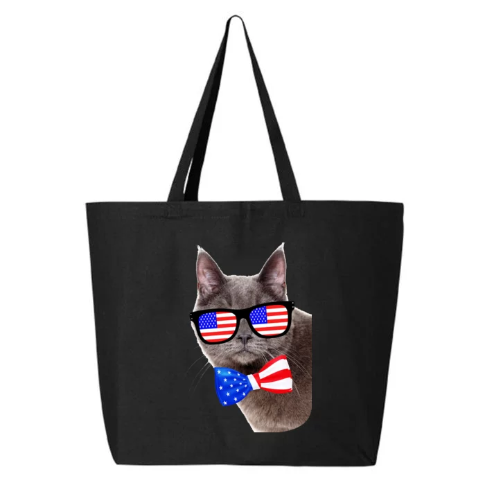 American Cat With USA Glasses And Bow Tie 25L Jumbo Tote