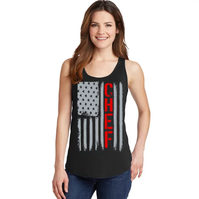 American Chef USA Flag Ladies Essential Tank