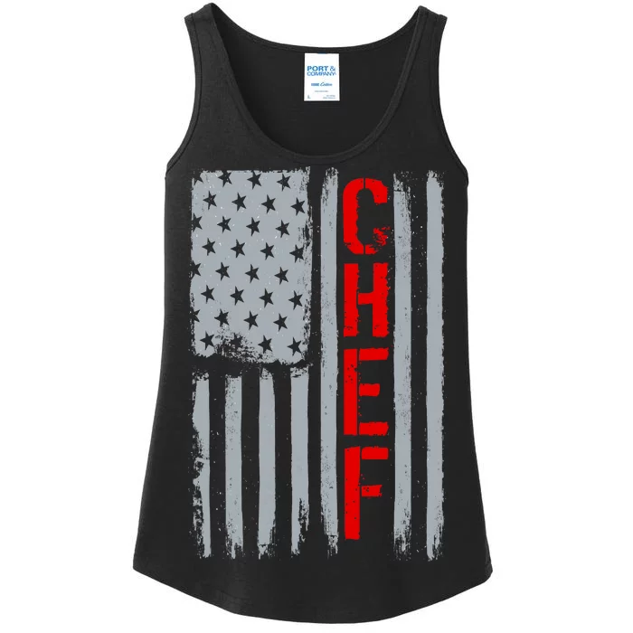 American Chef USA Flag Ladies Essential Tank