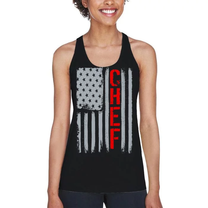 American Chef USA Flag Women's Racerback Tank