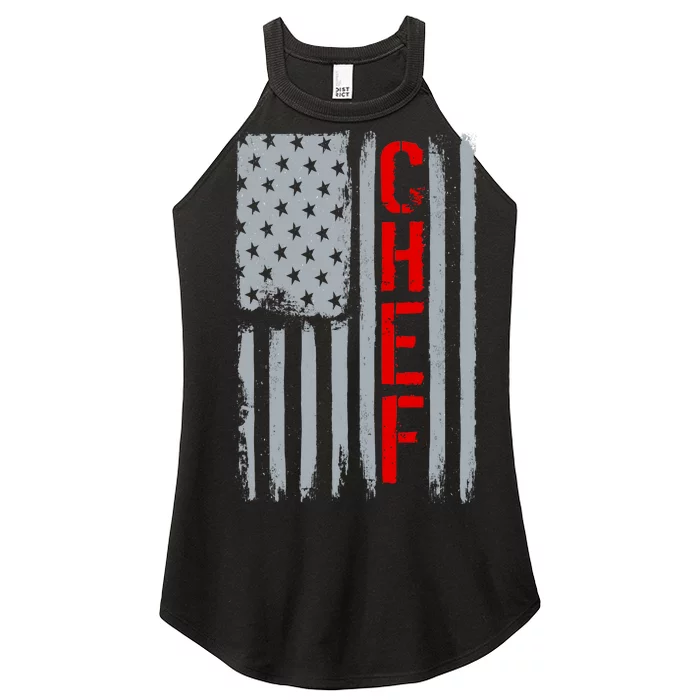 American Chef USA Flag Women’s Perfect Tri Rocker Tank