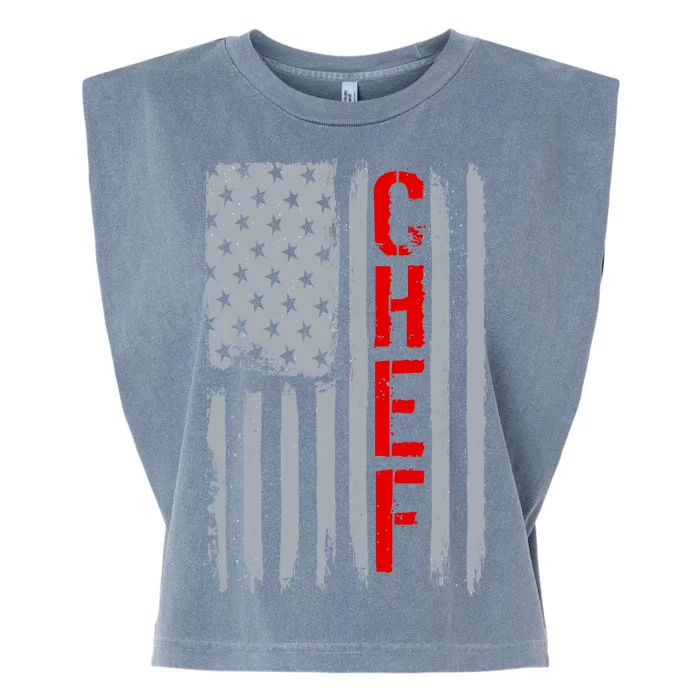 American Chef USA Flag Garment-Dyed Women's Muscle Tee