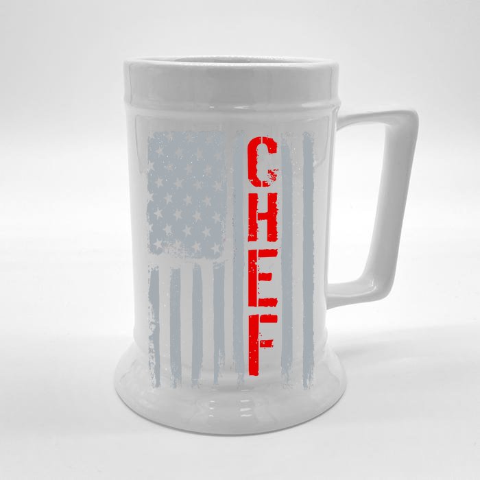 American Chef USA Flag Front & Back Beer Stein