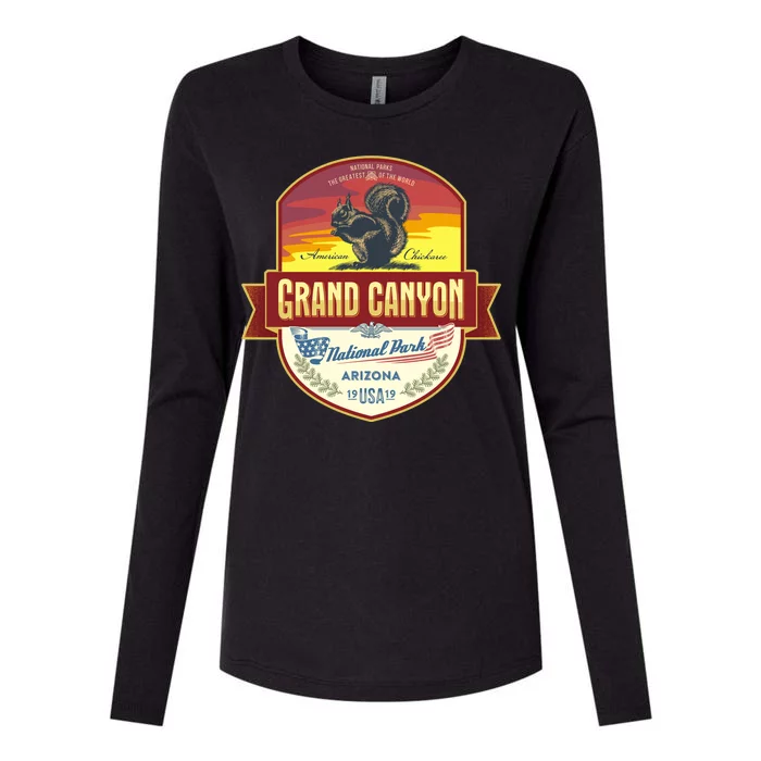 American Chickaree Grand Canyon National Park Womens Cotton Relaxed Long Sleeve T-Shirt