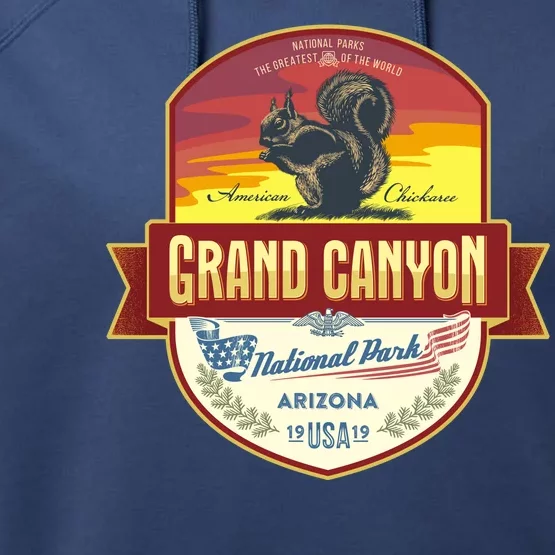 American Chickaree Grand Canyon National Park Performance Fleece Hoodie