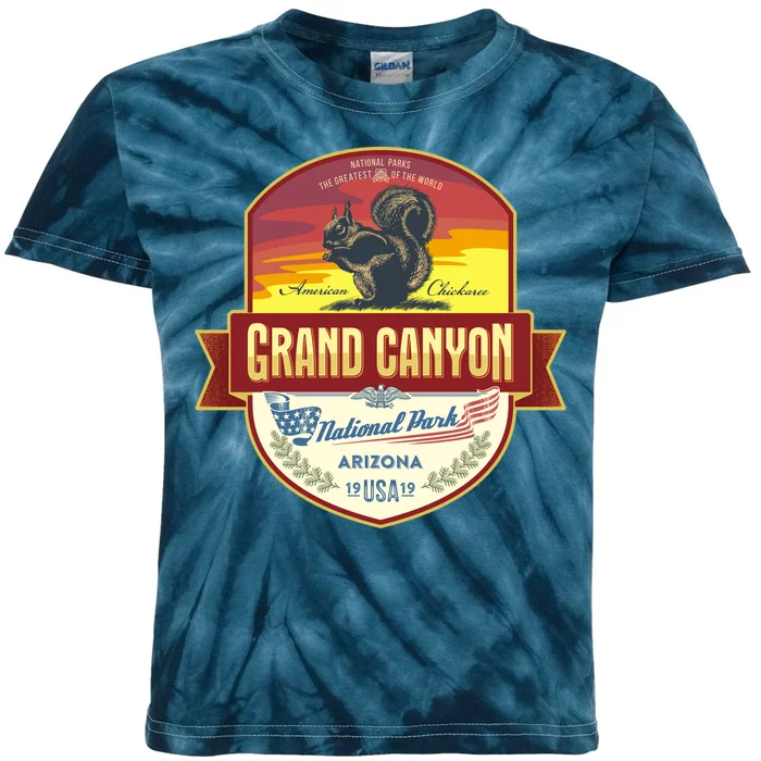 American Chickaree Grand Canyon National Park Kids Tie-Dye T-Shirt