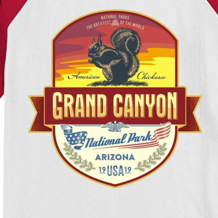 American Chickaree Grand Canyon National Park Kids Colorblock Raglan Jersey