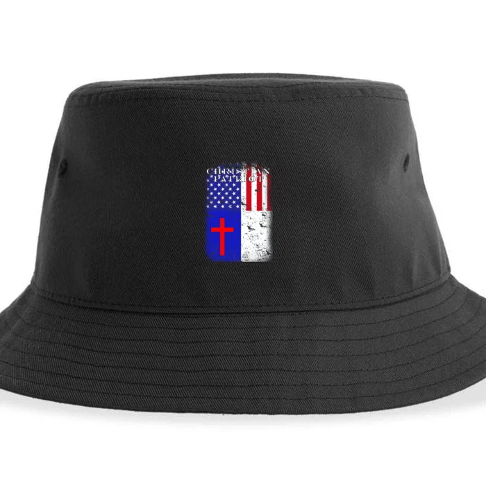 American Christian Patriot Red Cross Sustainable Bucket Hat